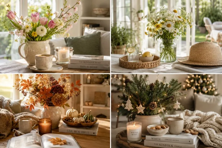 Vier Jahreszeiten: Frühling, Sommer, Herbst und Winter