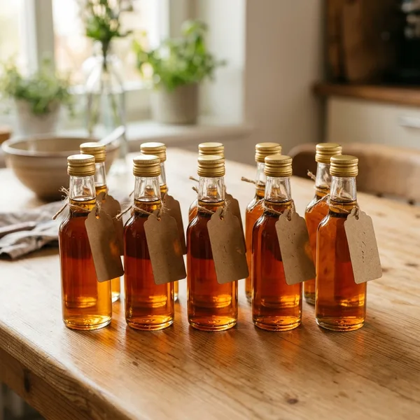 10 kleine Glasflaschen, 100 ml, mit Schraubverschluss