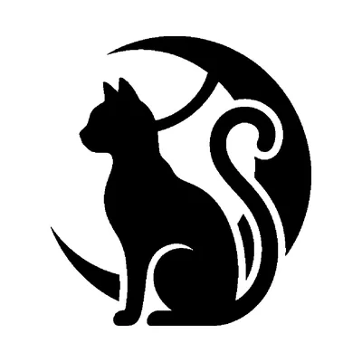 Schnittvorlage schwarze Katze vor Mondsichel